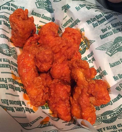 Wingstop. Mild Boneless Wings. Nutrition Facts. Serving Size. 1 serving (33 g) Amount Per Serving. Calories. 110. % Daily Values* Total Fat. 7.00g. 9% Saturated Fat. 1.500g. …